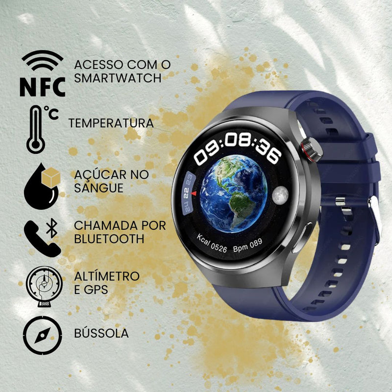 Smartwatch Esportivo 4 PRO à prova d`água com GPS - Tecnologia que facilita sua rotina, a um toque